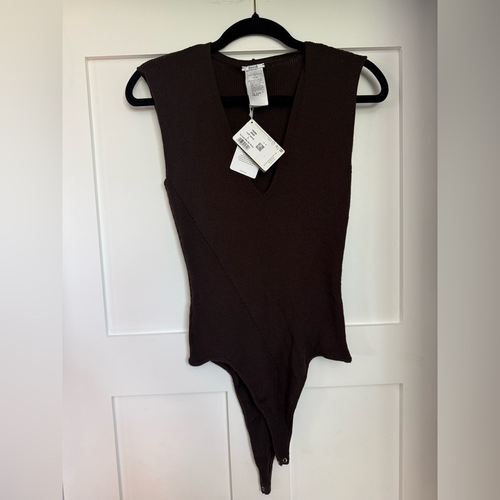 NWT WOLFORD Aurora Rib Knit Bodysuit Black Size L - Picture 2 of 4
